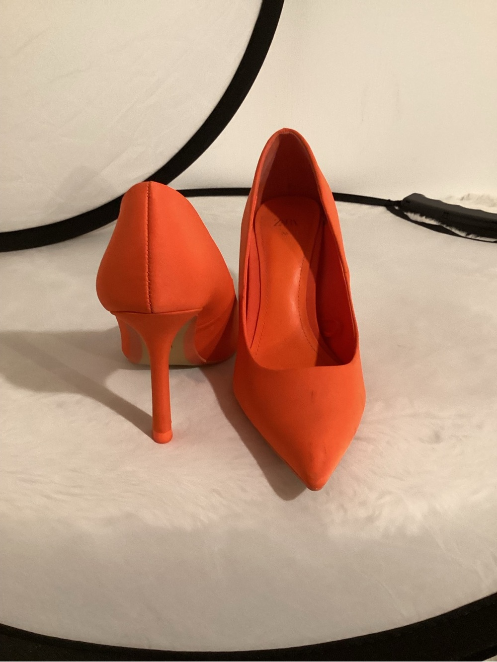 Zara Orange Pointed-Toe Stiletto Pumps - Picture 8 of 11